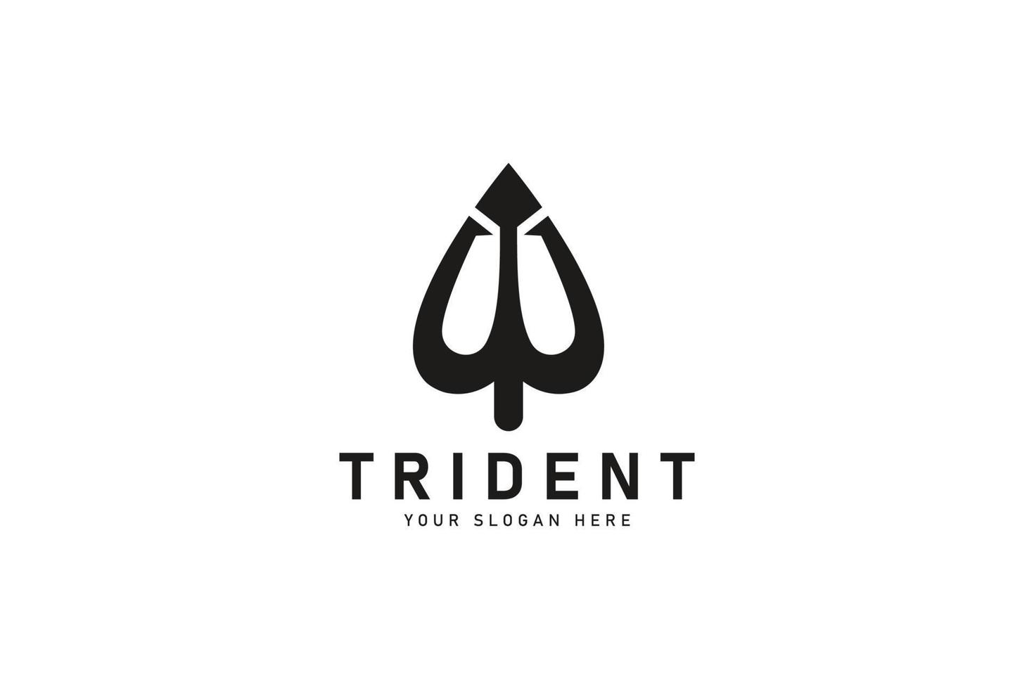 Circular Trident logo design icon vector illustration