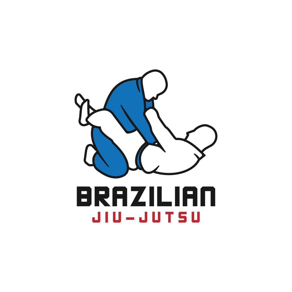 jiu jutsu logo diseño modelo icono vector ilustración