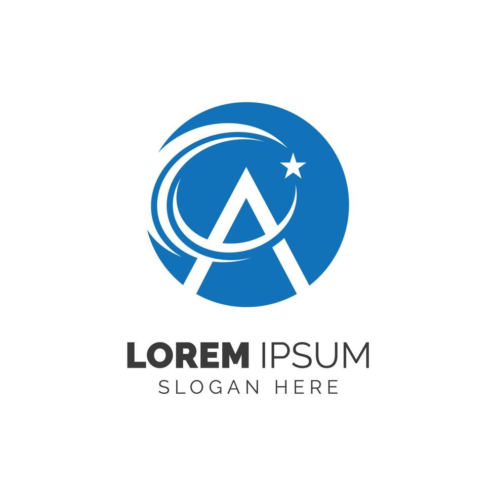 Letter A logo template design vector icon illustration