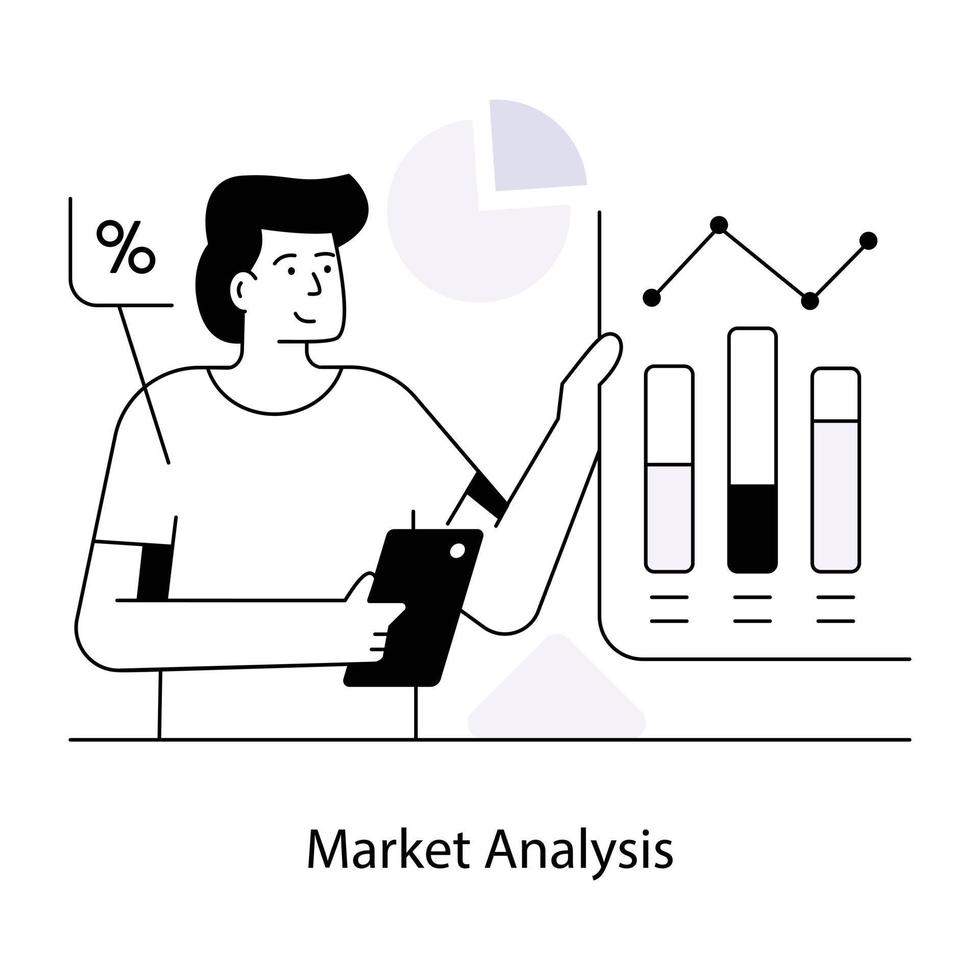 Trendy Market Analysis vector