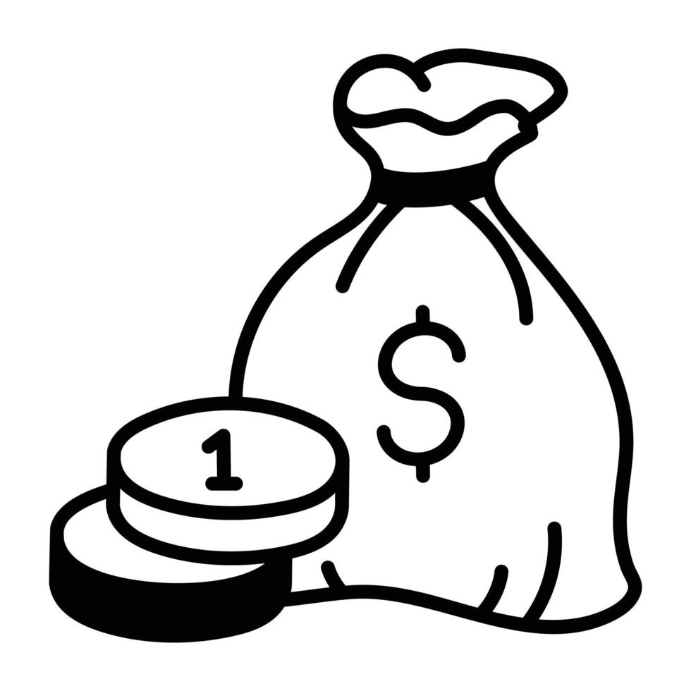 Trendy Money Bag vector