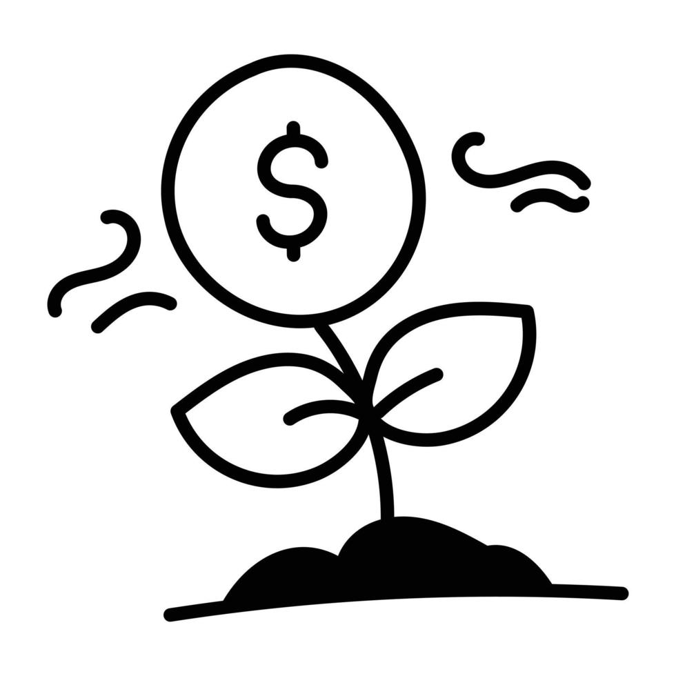 Trendy Money Plant vector