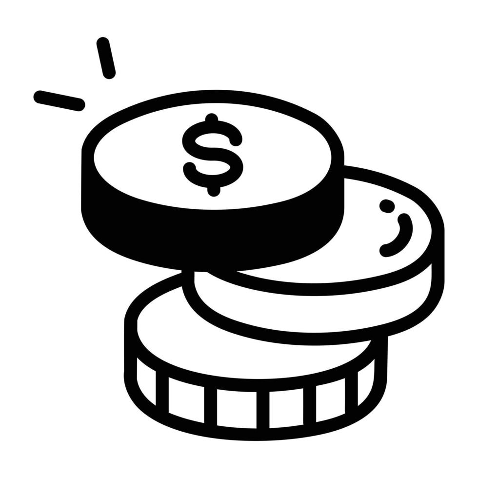 Trendy Dollar Coins vector