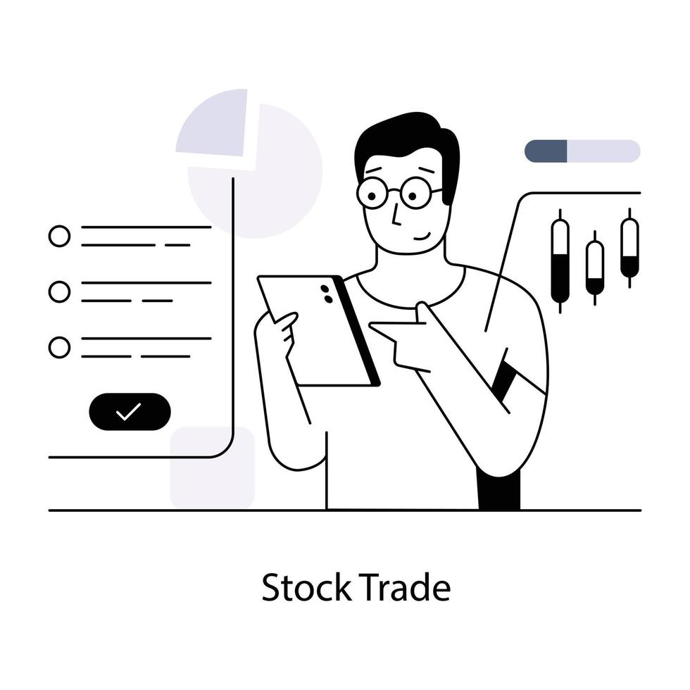 Trendy Stock Trade vector