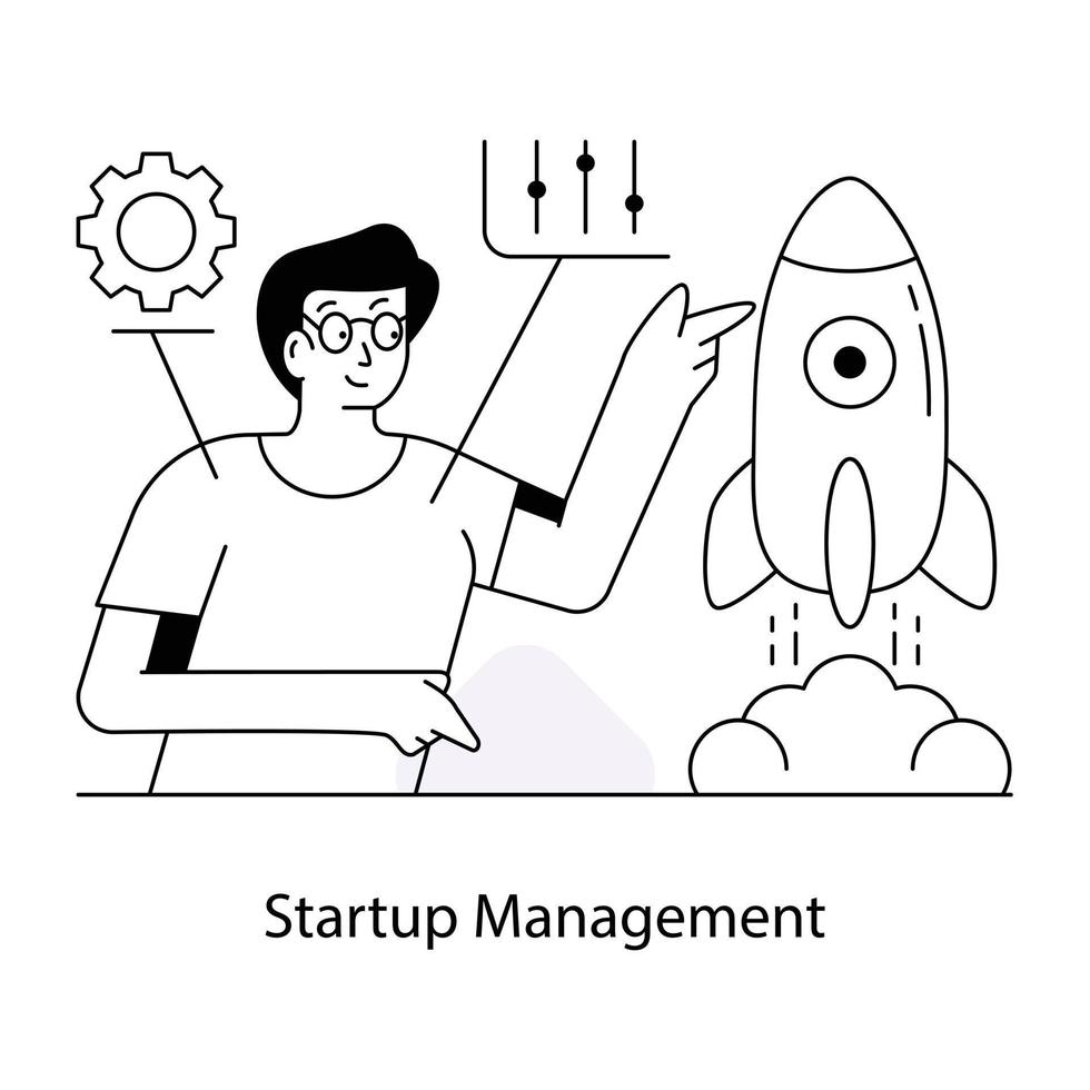 Trendy Startup Management vector