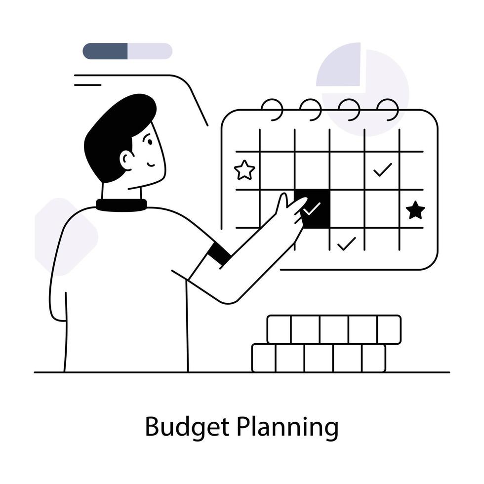 planificación presupuestaria de moda vector