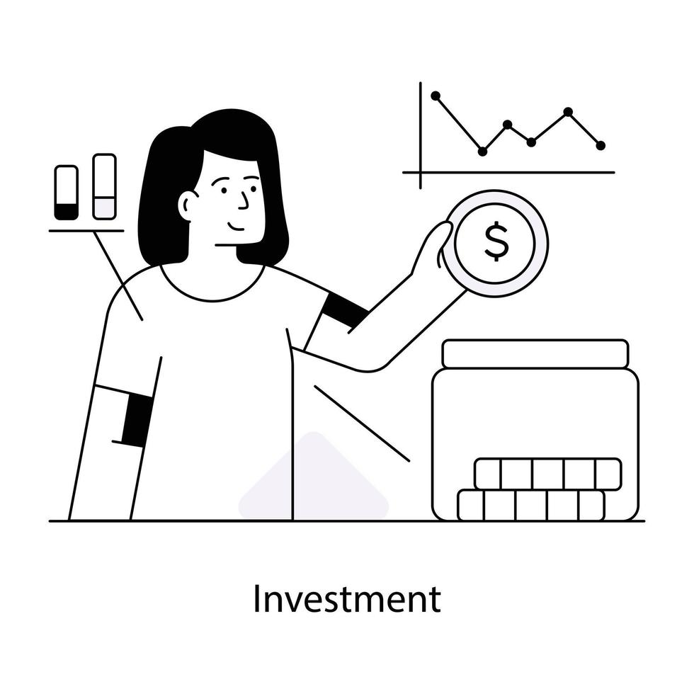 Trendy Investment Concepts vector