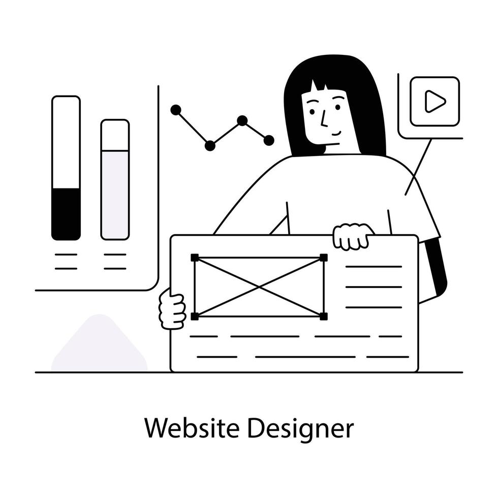 Trendy Website Designer vector