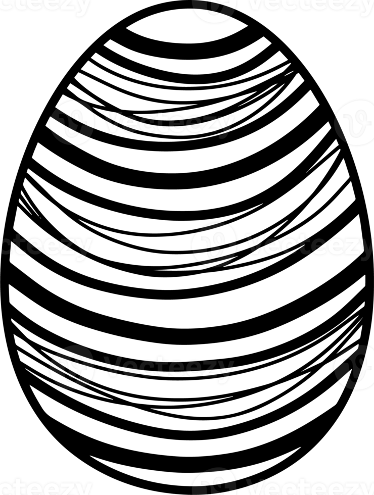 Easter egg doodle isolated handdrawn png