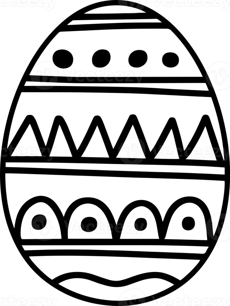 Easter egg doodle isolated handdrawn png