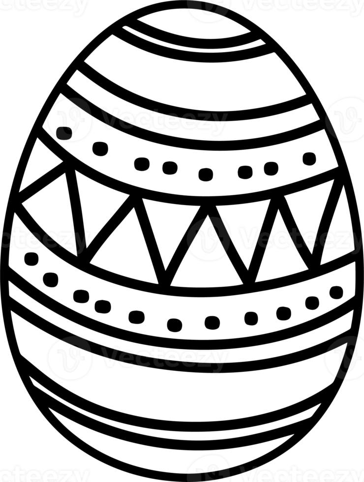 Easter egg doodle isolated handdrawn png