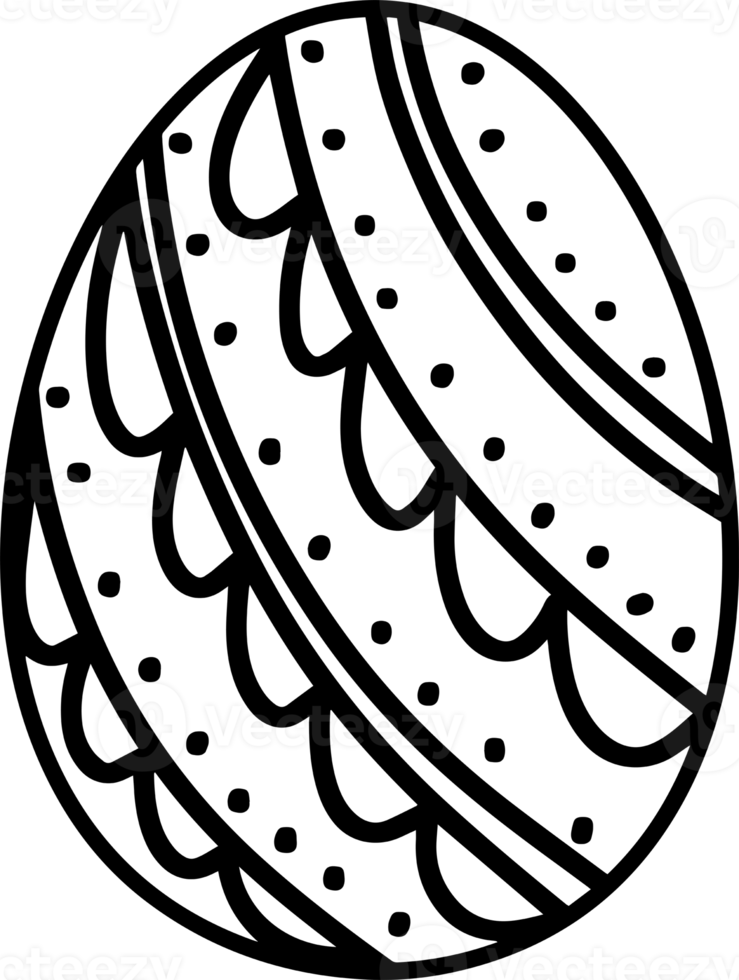 Easter egg doodle isolated handdrawn png