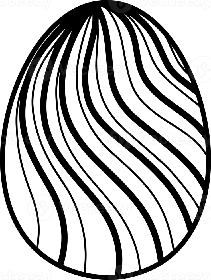 Easter egg doodle isolated handdrawn png
