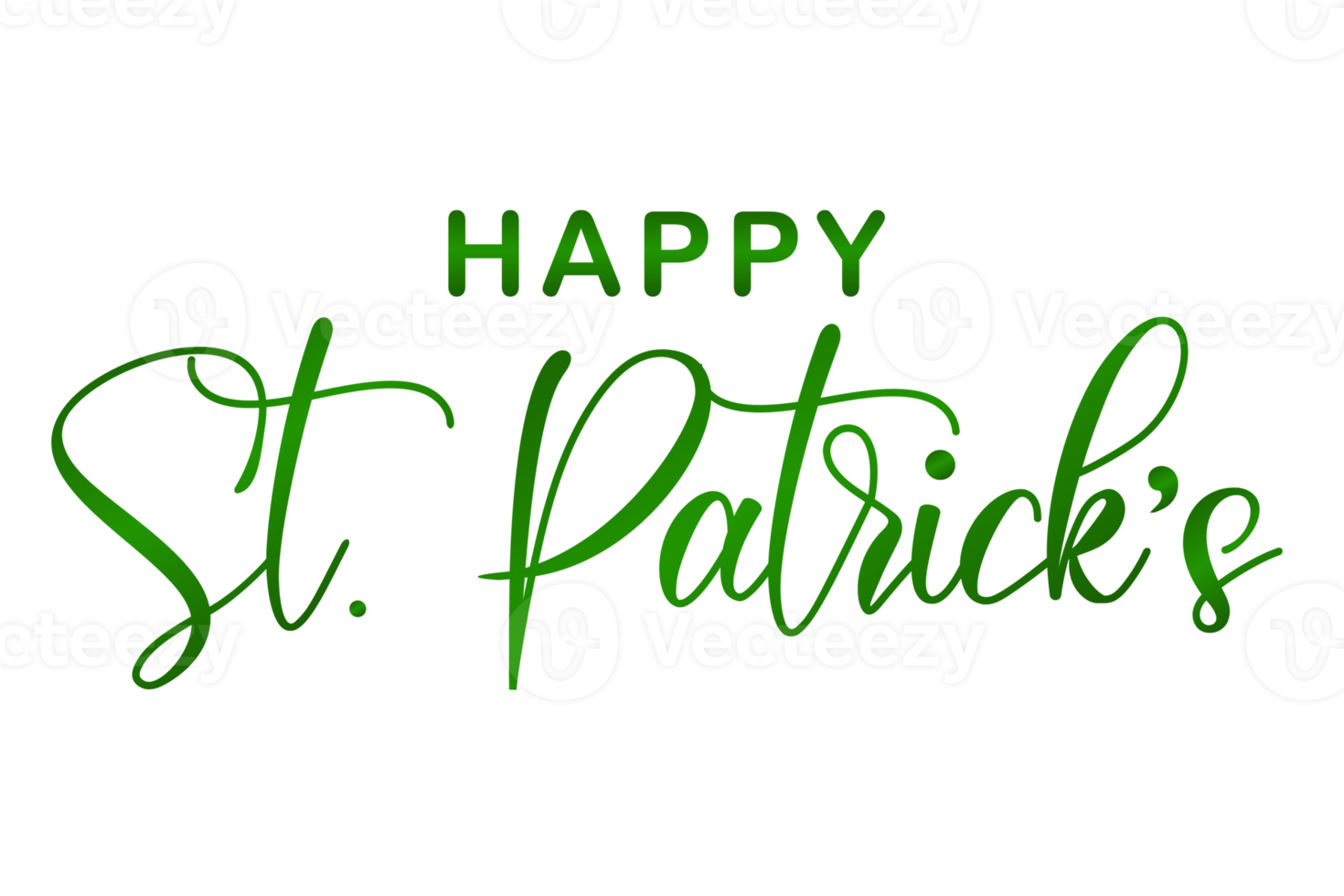 Lettering Happy St.Patrick's Day. Handwritten typography text isolated on transparent background. PNG