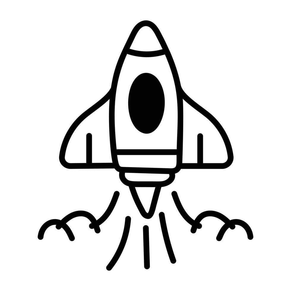 Trendy Rocket Launch vector