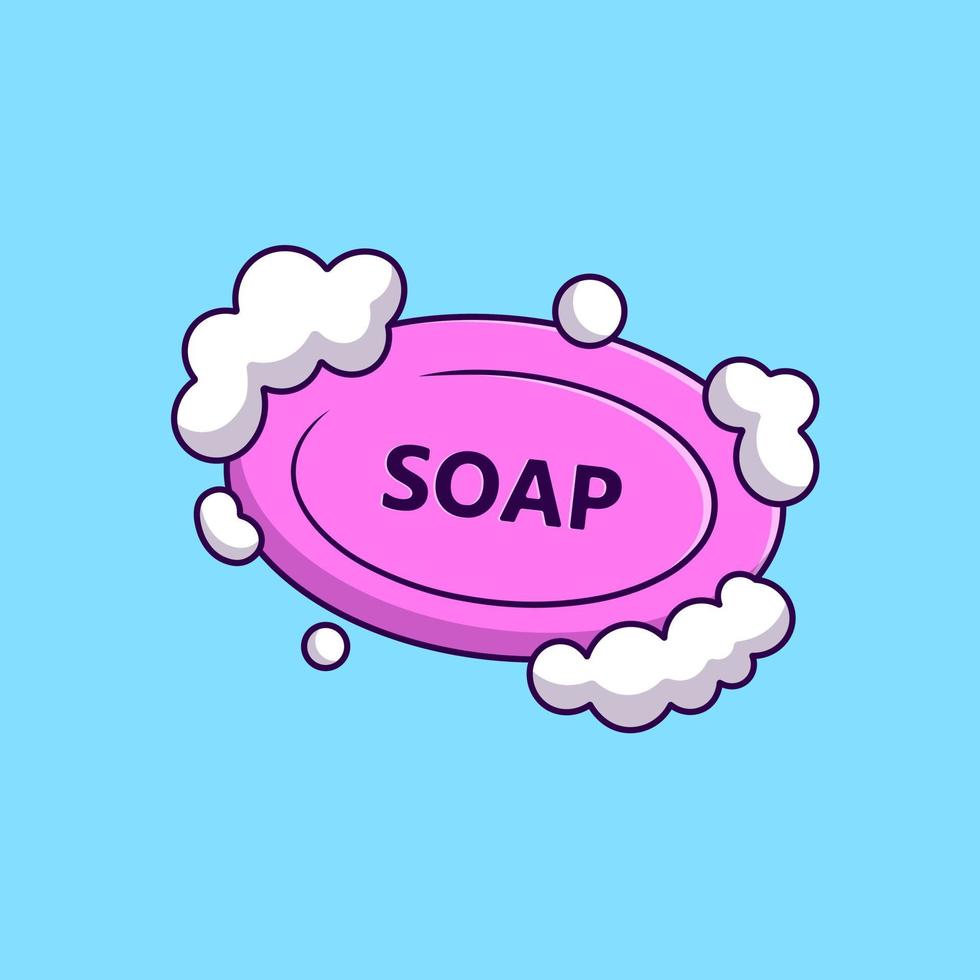 Soap With Froth Bubble Cartoon Vector Icons Illustration. Flat Cartoon Concept. Suitable for any creative project.