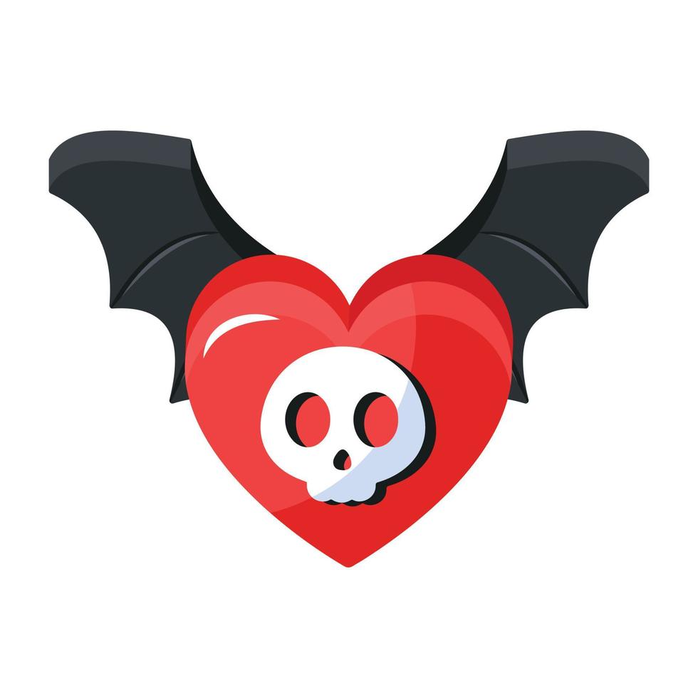 Trendy Bat Heart vector