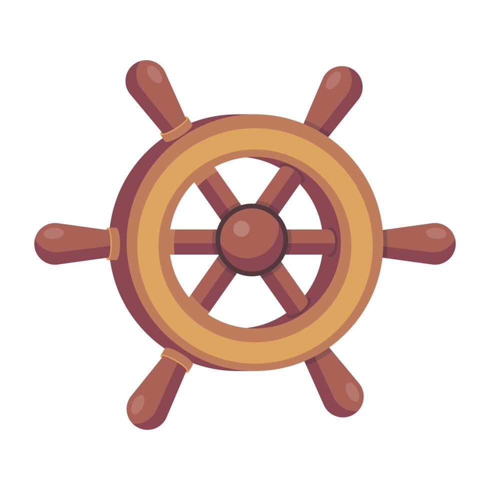 rueda de barco de moda vector