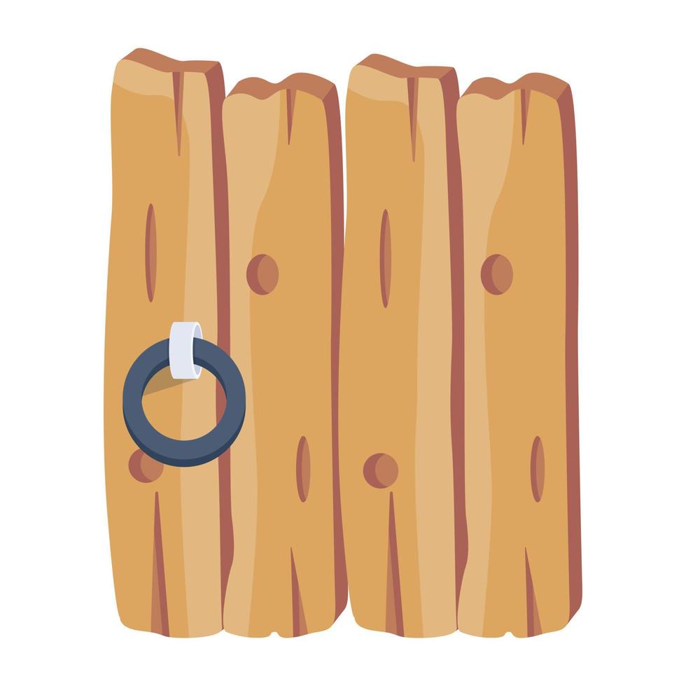 Trendy Wooden Door vector