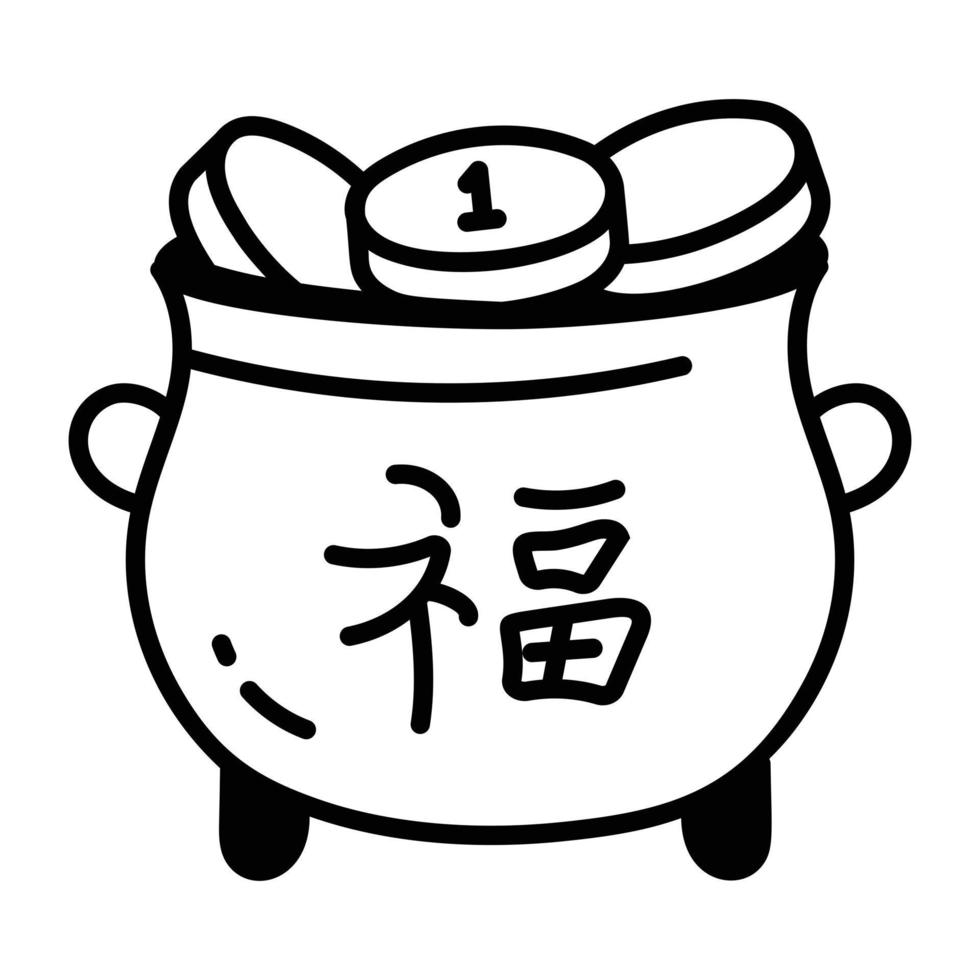 Trendy Money Pot vector