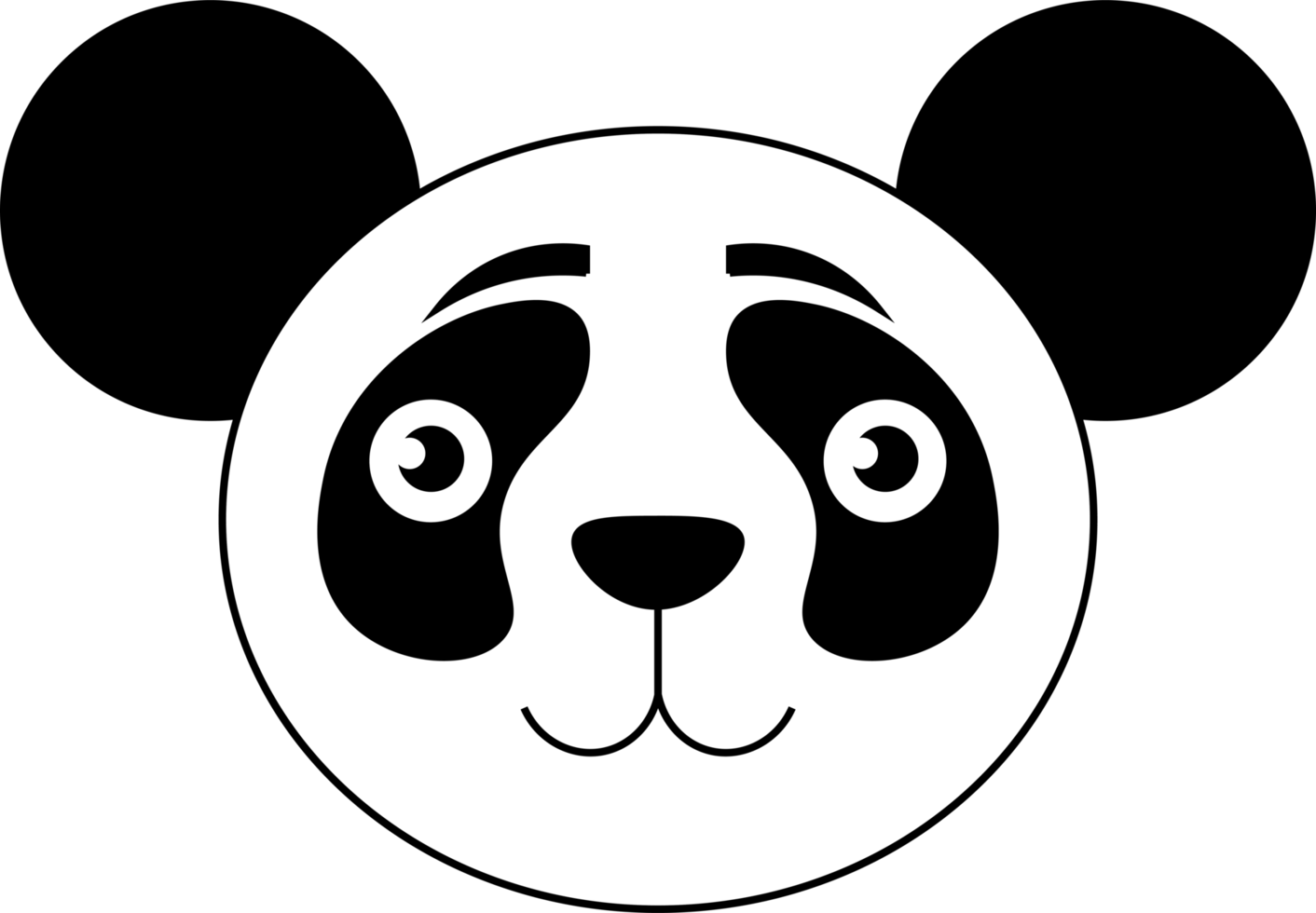 panda design illustration isolated on transparent background png