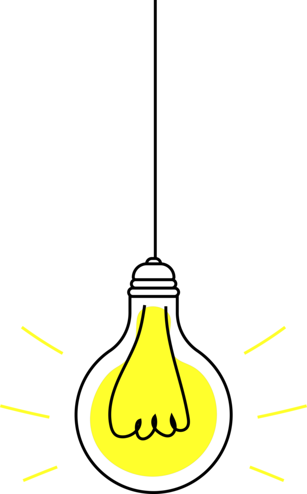 idea light bulb design illustration isolated on transparent background png