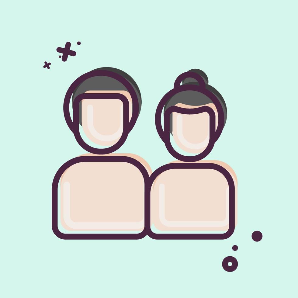 Icon Couple. related to Family symbol. Chalk Style. simple design editable. simple illustration vector