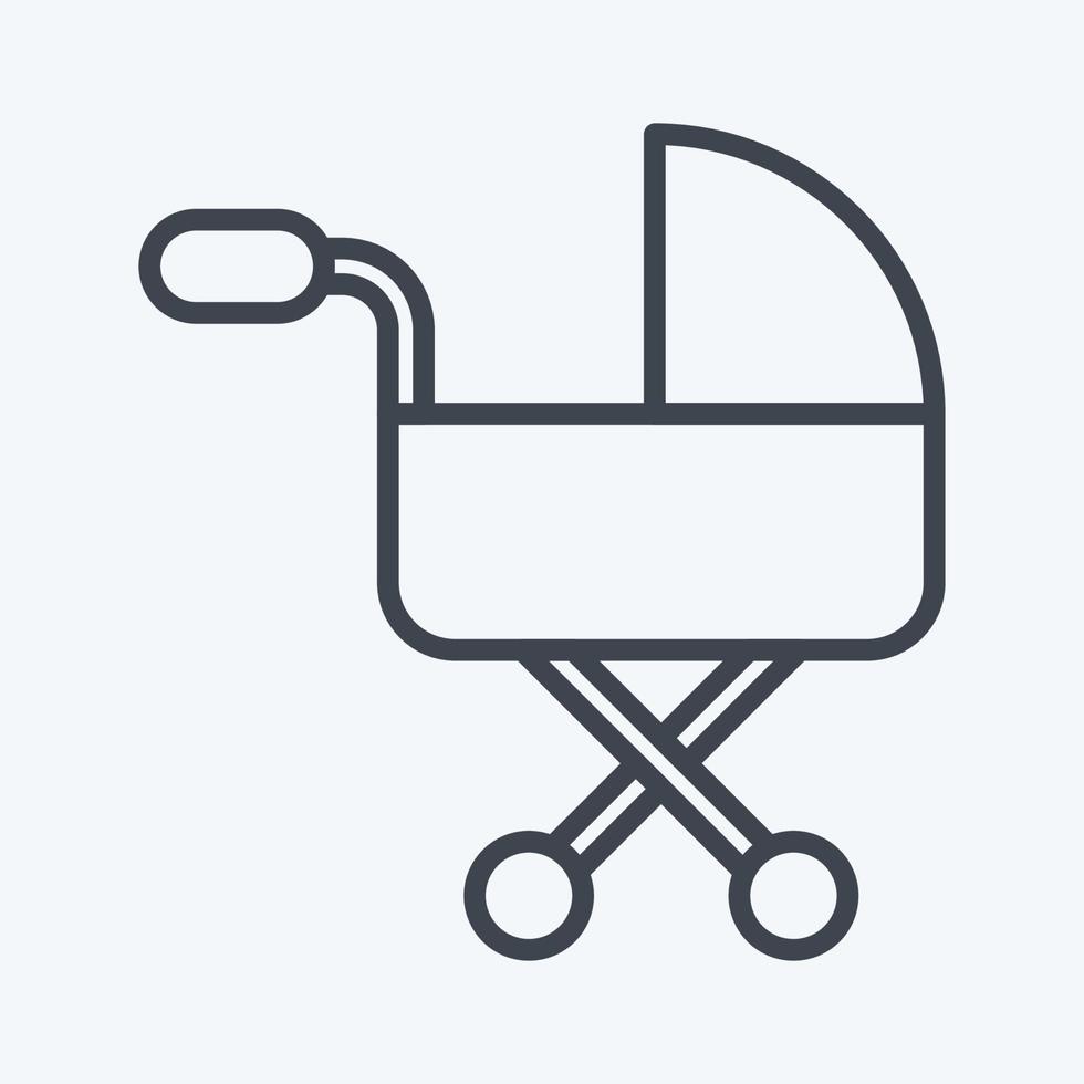 Icon Baby Carriage. related to Family symbol. Line Style. simple design editable. simple illustration vector