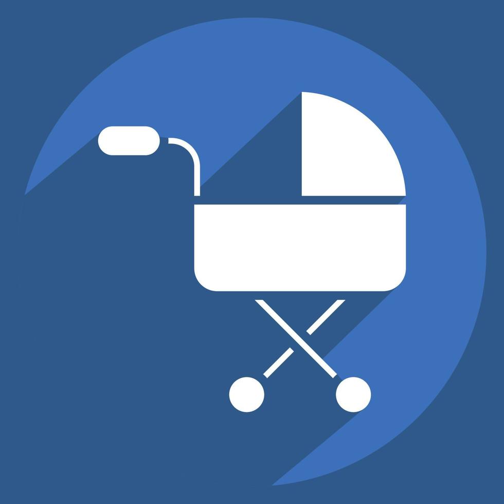 Icon Baby Carriage. related to Family symbol. Long Shadow Style. simple design editable. simple illustration vector