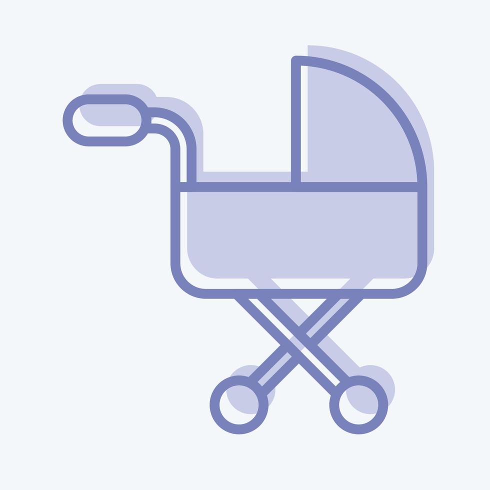 Icon Baby Carriage. related to Family symbol. Two Tone Style. simple design editable. simple illustration vector