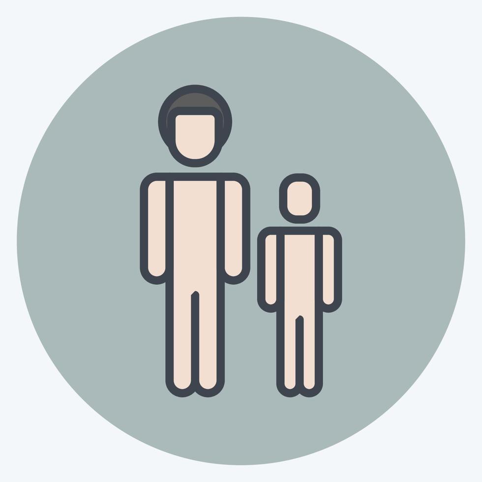 Icon Father And Son. related to Family symbol. glyph style. simple design editable. simple illustration vector