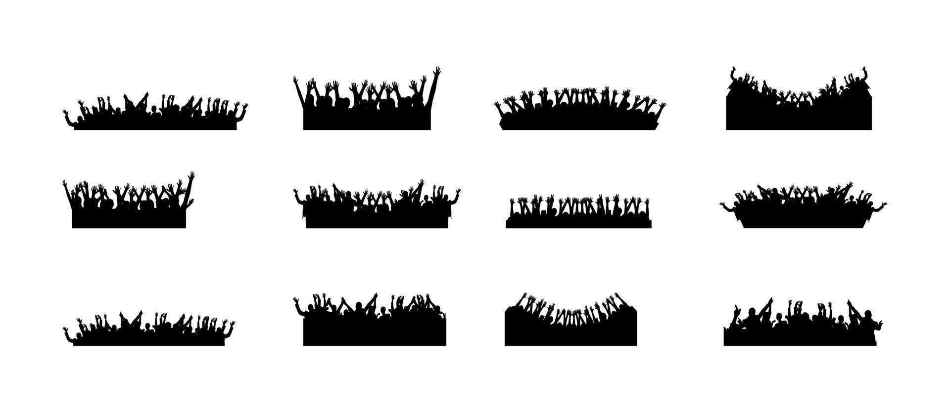 Audience Silhouette Vector Set in Black Color