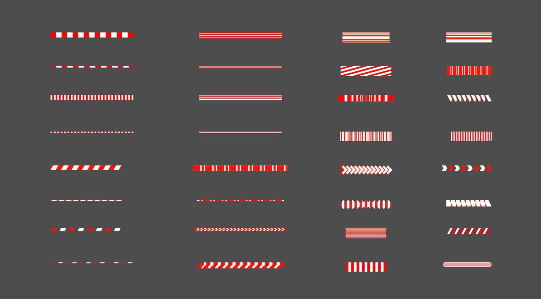 Red and White Stripes Border Vector