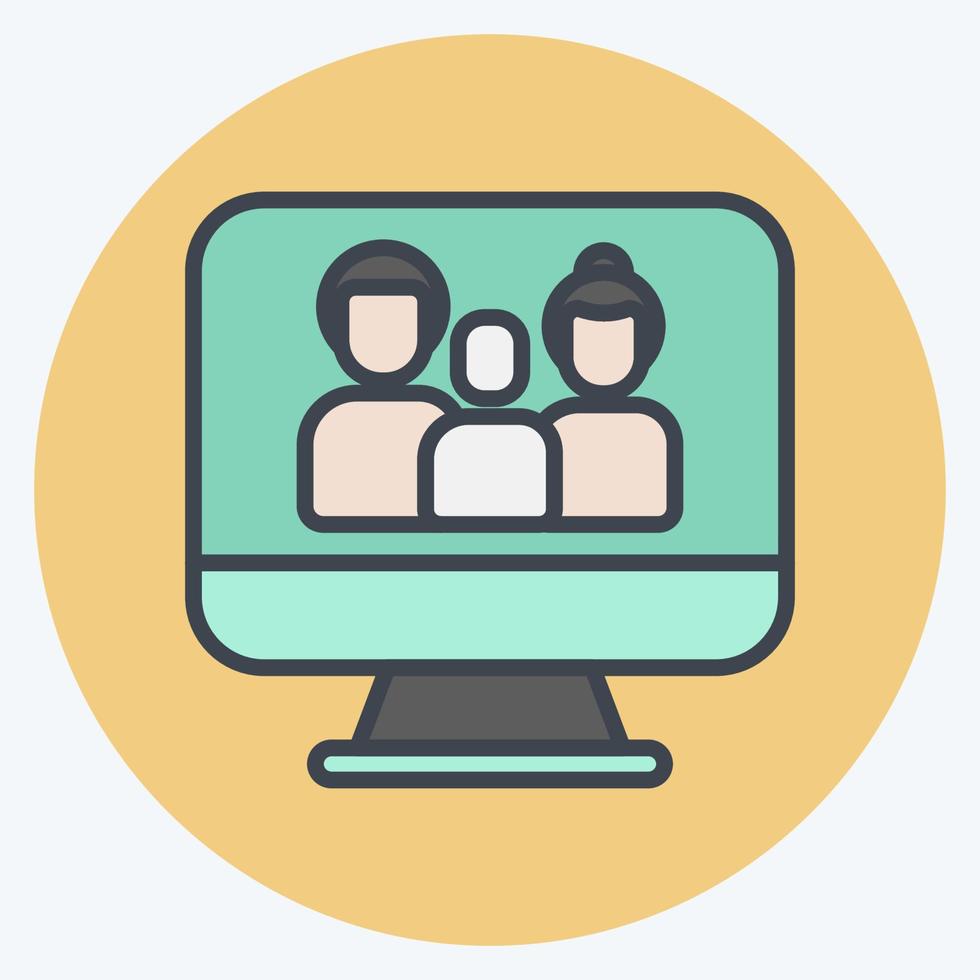 Icon Online Family. related to Family symbol. simple design editable. simple illustration vector