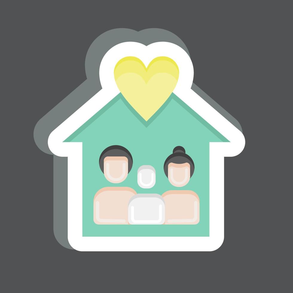 Icon Love Familys. related to Family symbol. simple design editable. simple illustration vector