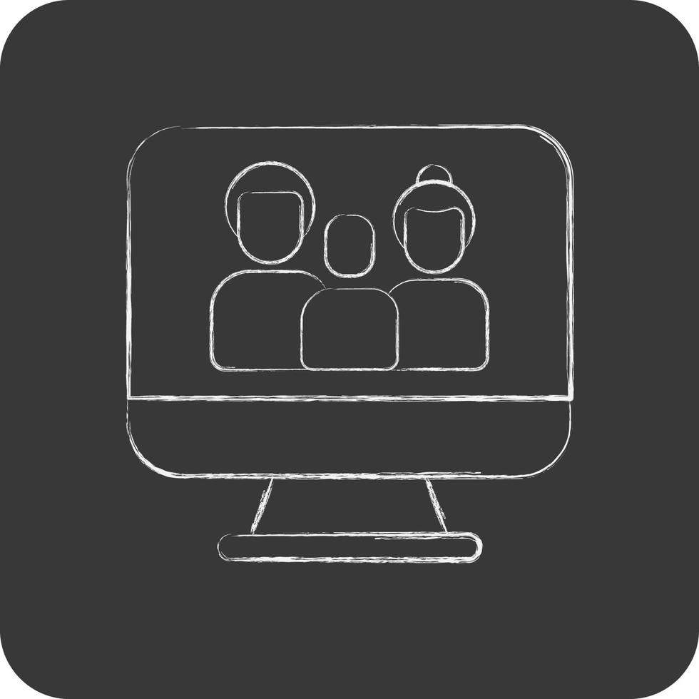 Icon Online Family. related to Family symbol. simple design editable. simple illustration vector