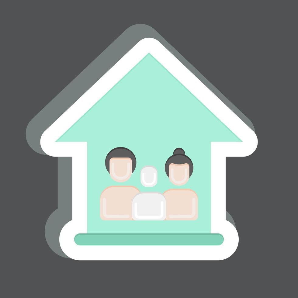 Icon Happy Family. related to Family symbo. simple design editable. simple illustration vector