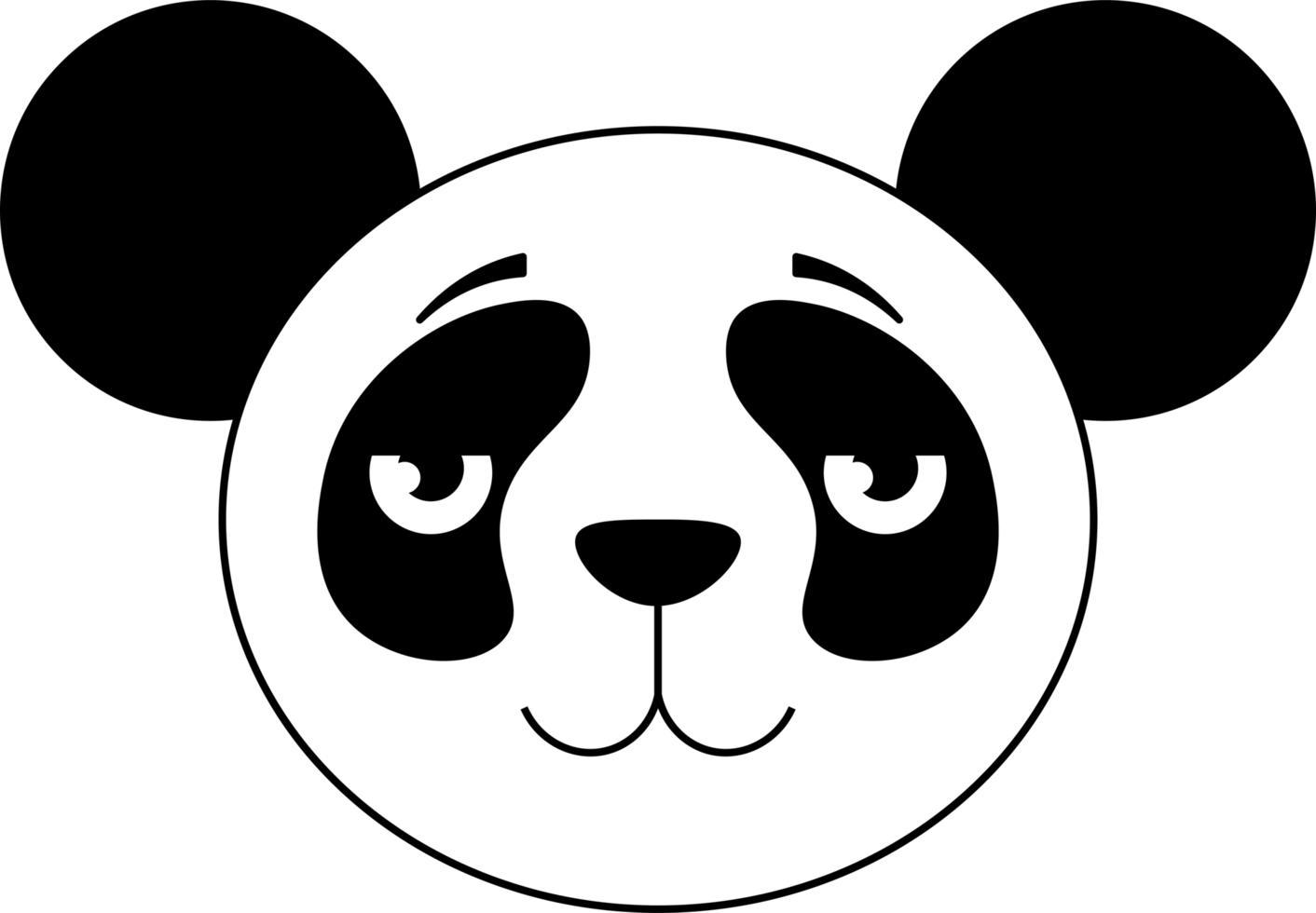 panda design illustration isolated on transparent background png