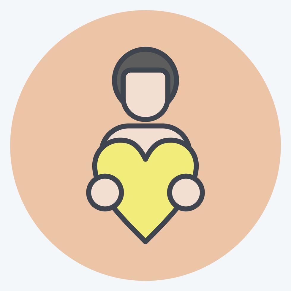 Icon Love Hand. related to Family symbol. glyph style. simple design editable. simple illustration vector