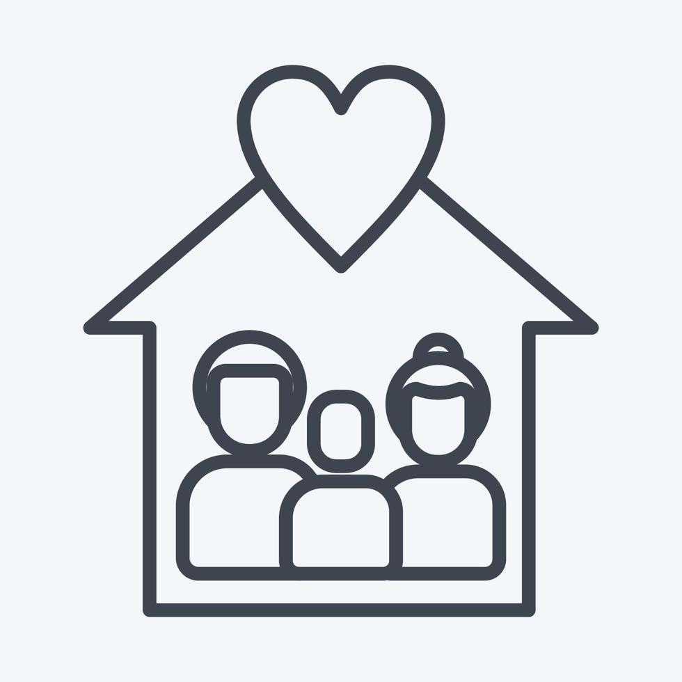 Icon Love Familys. related to Family symbol. glyph style. simple design editable. simple illustration vector