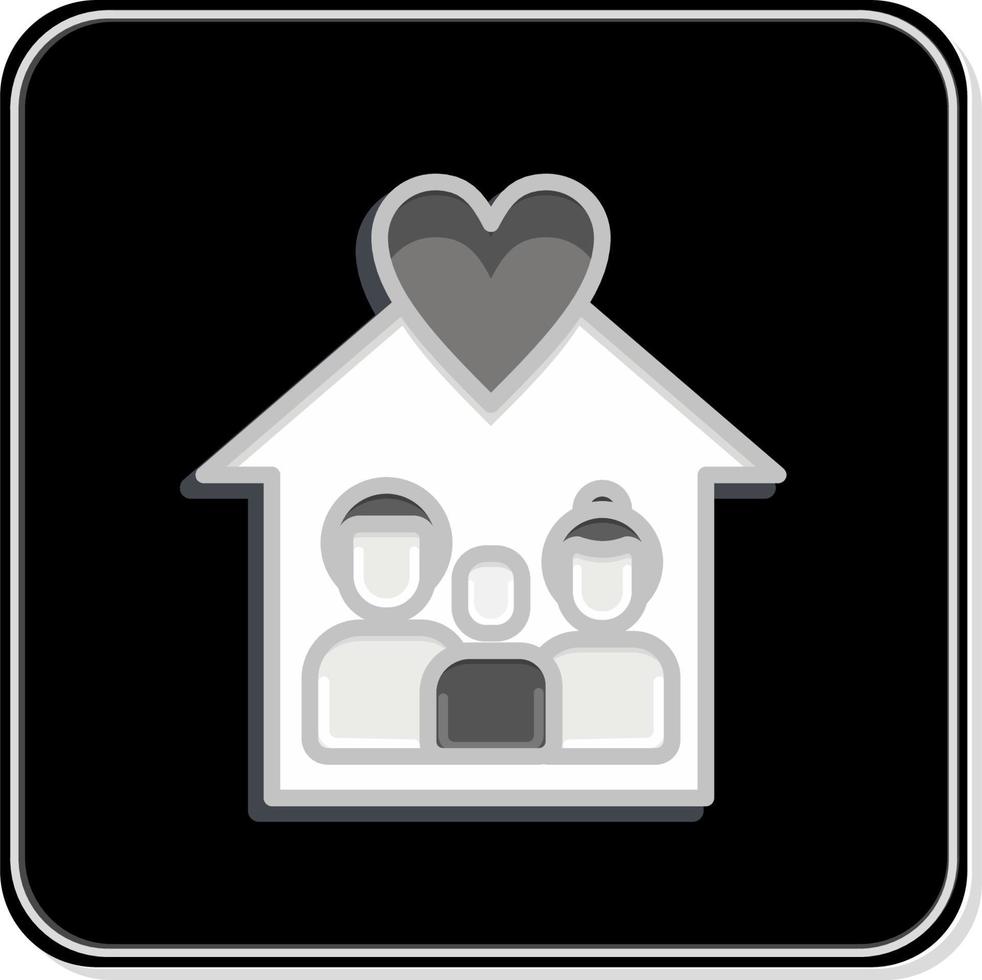 Icon Love Familys. related to Family symbol. simple design editable. simple illustration vector