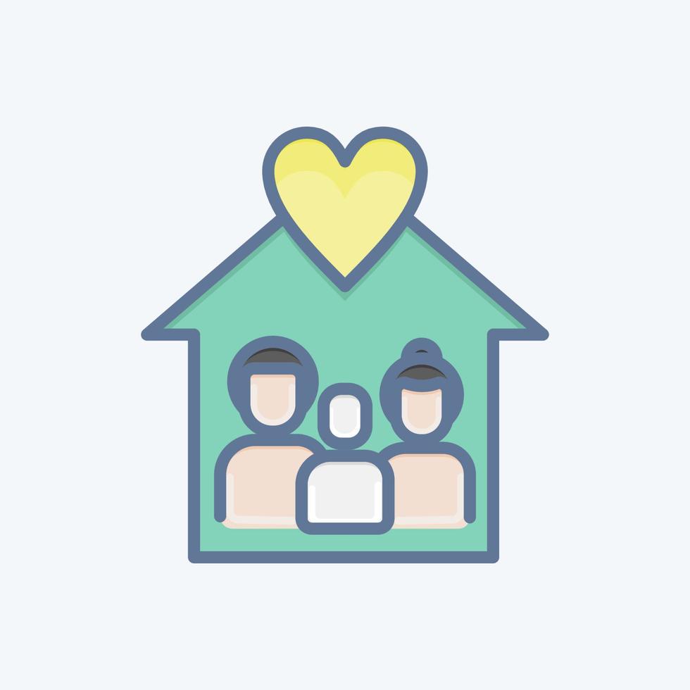 Icon Love Familys. related to Family symbol. simple design editable. simple illustration vector