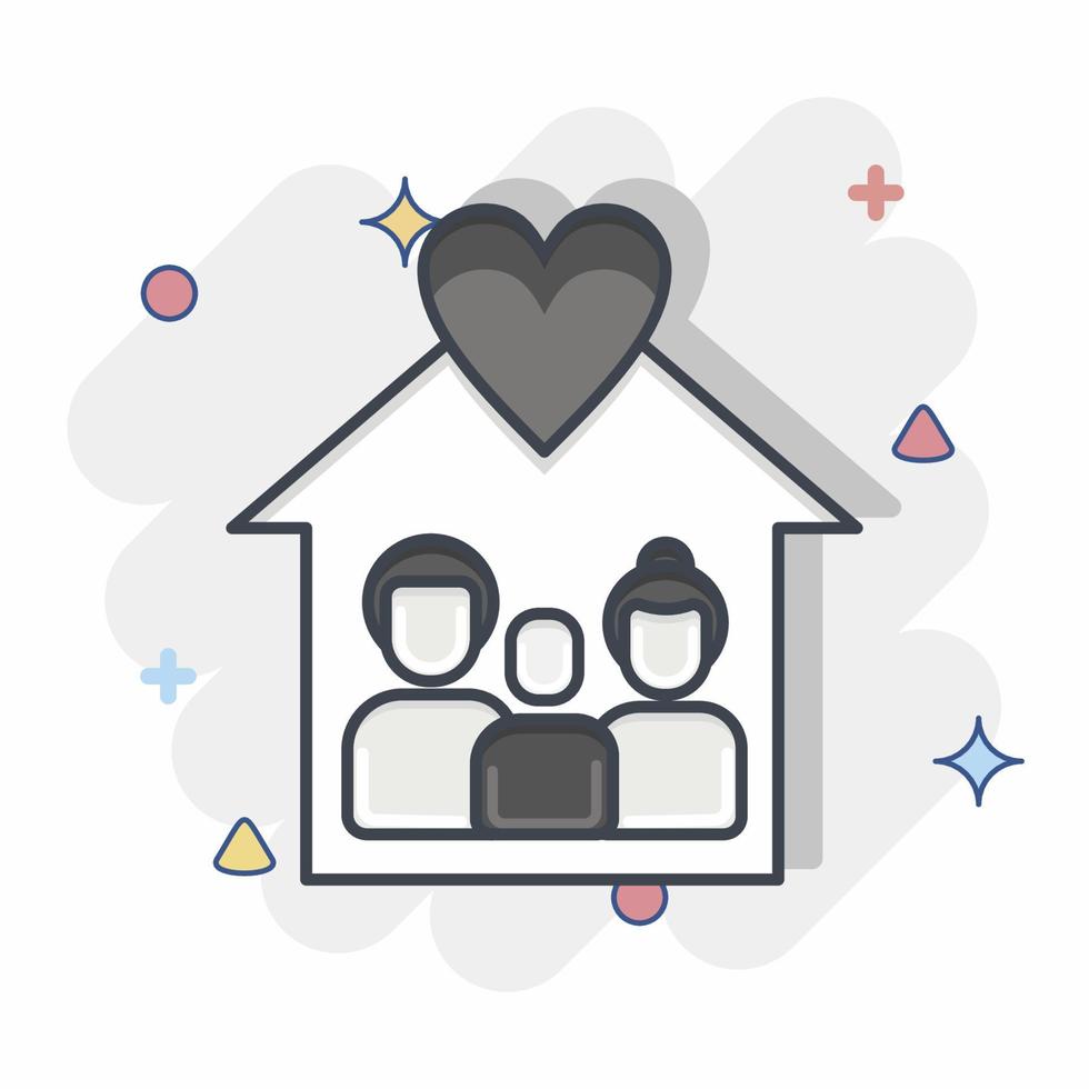 Icon Love Familys. related to Family symbol. simple design editable. simple illustration vector