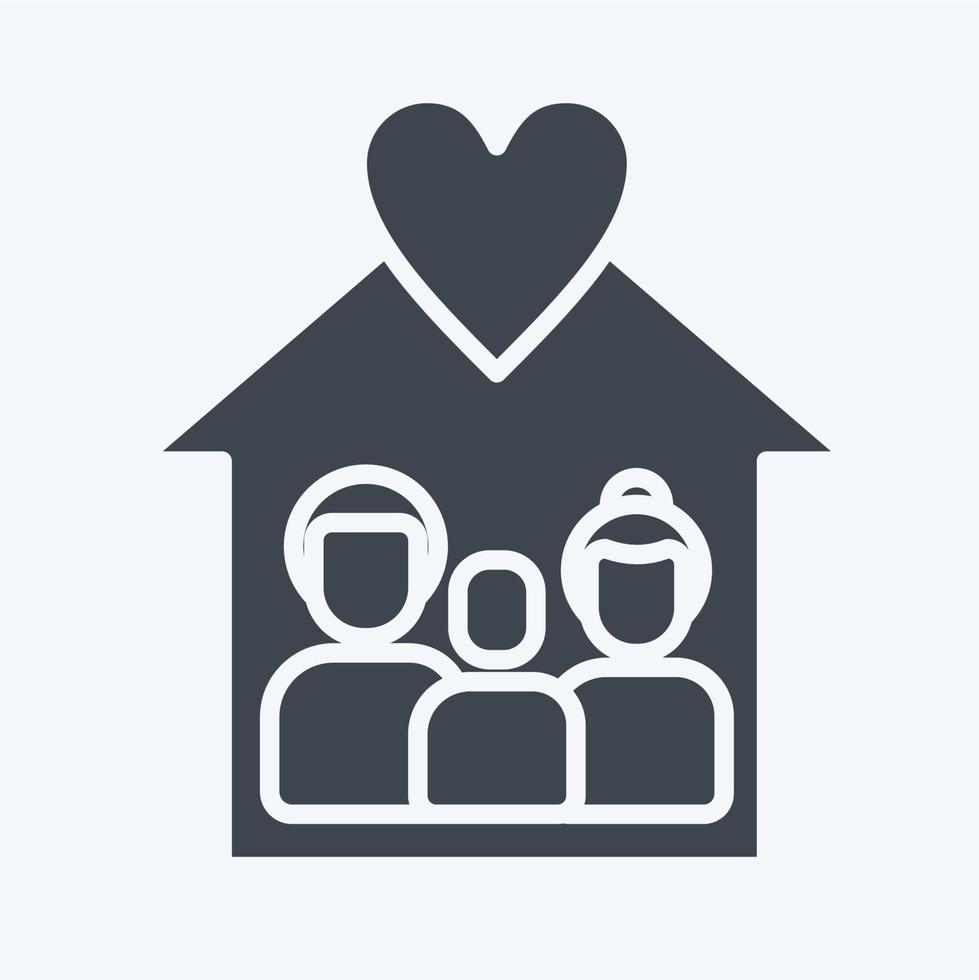 Icon Love Familys. related to Family symbol. glyph style. simple design editable. simple illustration vector