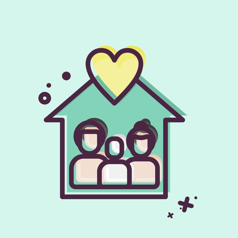 Icon Love Familys. related to Family symbol. simple design editable. simple illustration vector