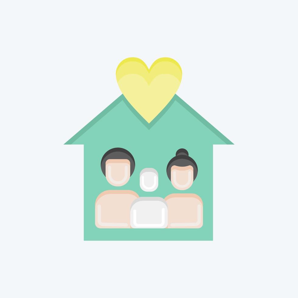 Icon Love Familys. related to Family symbol. glyph style. simple design editable. simple illustration vector