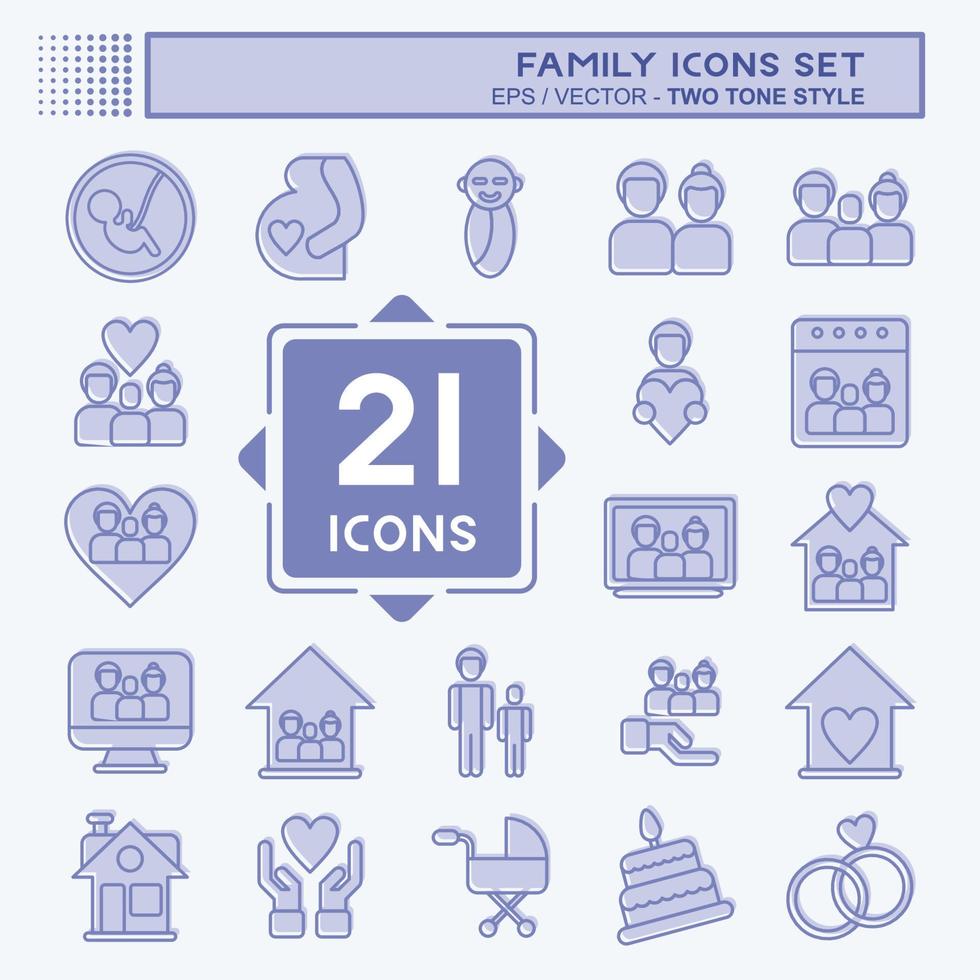Icon Set Family. related to Love symbol. simple design editable. simple illustration vector