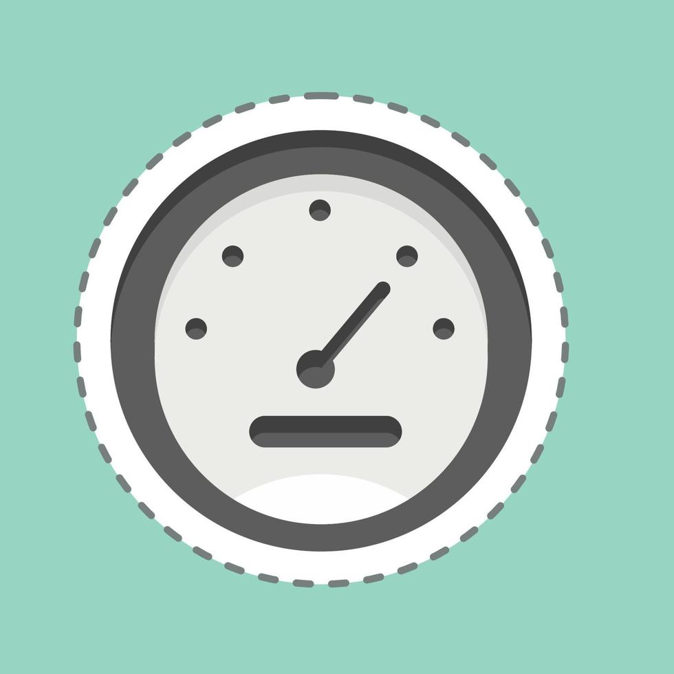 Sticker line cut Metter. related to Car Service symbol. repairing. engine. simple illustration vector