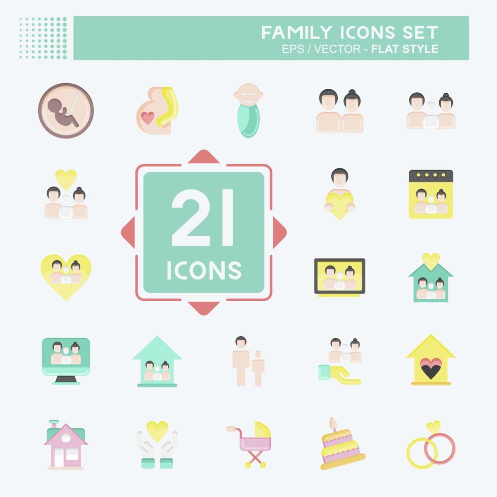 icono conjunto familia. relacionado a amor símbolo. sencillo diseño editable. sencillo ilustración vector
