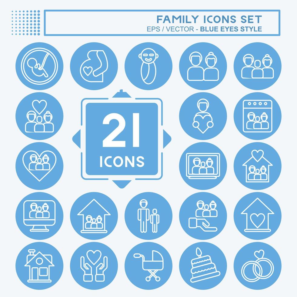 Icon Set Family. related to Love symbol. simple design editable. simple illustration vector